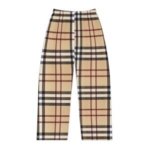 Plaid Lounge Pajama Pants – Beige Classic Check Women's Sleepwear