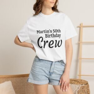 Birthday Crew T-Shirt — Personalized "Martin's 50th Birthday Crew" Party Tee