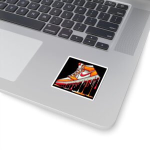 Dripping Orange Sneaker Sticker — Retro Air Jordan Style Kiss-Cut Decal