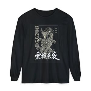 Dragon Graphic Long Sleeve T-Shirt – Kanji East Asian Style