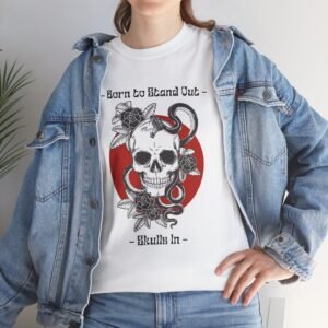 Skull & Snake Graphic Tee – "Born to Stand Out" Gothic T-Shirt