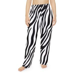 Zebra Print Women's Pajama Pants – Black & White Lounge Trousers