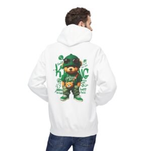 Love Yourself Always Hoodie — Green Teddy Bear Streetwear Pullover